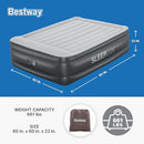 SLEEPLUX DURABLE INFLATABLE AIR MATTRESS BUILT-IN PUMP PILLOW USB 22"T QUEEN - Brand New