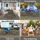 VSIWB Waterproof Outdoor Rug 9x12 ft, Reversible Plastic Straw Mat - Black - Brand New