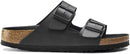 BIRKENSTOCK MEN'S ARIZONA BIRKO-FLOR TWO STRAP SLIDES/SANDALS LEATHER 11 - BLACK - Brand New