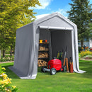GENERIC 6X8FT CARPORT SHELTER WITH ROLL-UP MESH WINDOWS & REINFORCED FRAME,BLACK - Like New