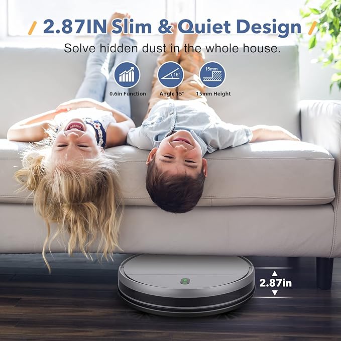 MAMNV Robot Vacuum Mop Combo WiFi/App/Alexa Robotic Vacuum Cleaner - Dark Gray Like New