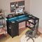 LUFEIYA BLACK L SHAPED DESK 47 INCH WRITING STUDY COMPUTER GAMING DESKS - Like New