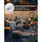 BOHO OUTDOOR RUG CARPET 8X10 FT LED STRIP LIGHTS-PATIO RUG MAT  - BLUE/WHITE - Like New