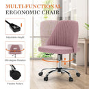 HOMEE ARMLESS OFFICE CHAIR WITH WHEELS ADJUSTABLE HEIGHT 360 SWIVEL - PINK - Like New