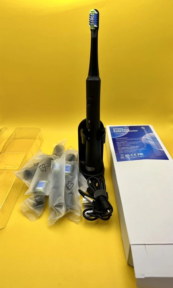 GENERIC SONIC ELECTRIC TOOTHBRUSH W/10 REPLACEMENT BRUSHES - - Scratch & Dent