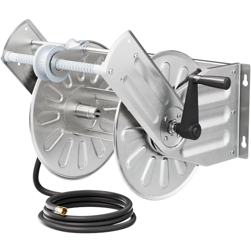 GREENER STAINLESS STEEL HOSE REEL FOR OUTSIDE WALL MOUNT - - Scratch & Dent