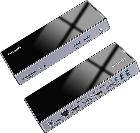 QGeeM USB 3.0 Docking Station,Single 5K/Dual HDMI DispalyPort - Scratch & Dent