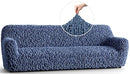 PAULATO BY GA.I.CO Sofa Slipcover in Navy Blue, Soft Velvet - Like New
