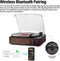 Cotsoco Bluetooth Wireless Multifunction Record Player Turntable M49A - Brown Like New
