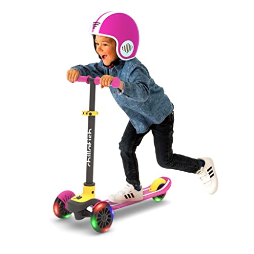 CHILLAFISH SCOTTI GLOW 3-WHEEL LEAN-TO-STEER SCOOTER WITH LIGHT-UP WHEELS - PINK - Like New