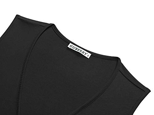 GUBERRY Women's Deep V Neck Sleeveless Unique Cross Wrap Sexy Slim Fit Tops - Brand New