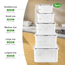 Fresher 5 PCS Large Fruit Containers for Fridge- Leakproof - Transparent/Black - Like New