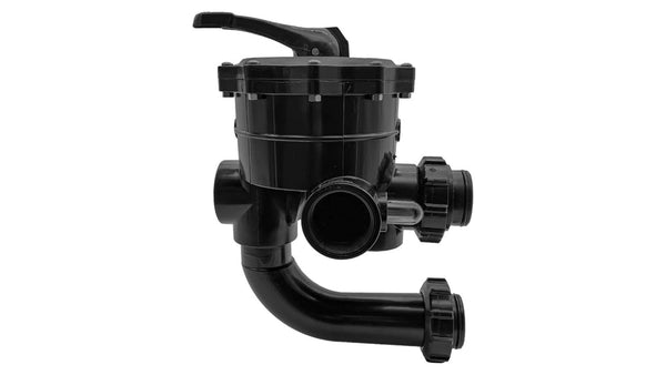HAYWARD SIDE MOUNT MULTIPORT VALVE ASSEMBLY, ERGONOMIC HANDLE SP0715X62 - BLACK - Like New