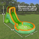 Sunny & Fun Inflatable Single Ring Water Slide Park – Heavy-Duty for Outdoor Fun - Like New