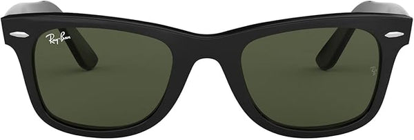 RAY-BAN ORIGINAL WAYFARER SQUARE SUNGLASSES 52 MILLIMETER - BLACK/G-15 GREEN - Like New