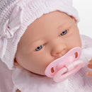 JC TOYS REALISIC REBORN BABY DOLL 15" REAL GIRL DOLL VINYL PINK KNIT OUTFIT 2+ - Brand New