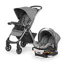 CHICCO MINI BRAVO SPORT TRAVEL SYSTEM, WITH KEYFIT INFANT CAR SEAT, CARBON/GRAY - Like New