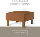 Maven Lane Lena Contemporary Large Square Upholstered Ottoman - Refined Brown - Like New