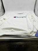 CHAMPION POWERBLEND CREWNECK SWEATSHIRT, CLASSIC SCRIPT LOGO - MEN XL - WHITE - Brand New