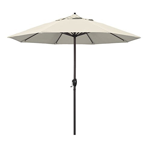 CALIFORNIA UMBRELLA 9' ROUND ALUMINUM OUTDOOR DECK UMBRELLA CRANK LIFT - BRONZE - Like New