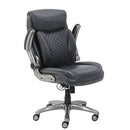 AMAZON BASICS ERGONOMIC EXECUTIVE OFFICE CHAIR LUMBAR SUPPORT GREY LEATHER - Like New