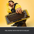 LOGITECH POP KEYS MECHANICAL WIRELESS KEYBOARD CUSTOMIZABLE EMOJI - BLAST YELLOW Like New