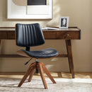 HULALA HOME FAUX LEATHER SWIVEL DESK CHAIR NO WHEELS BENTWOOD BSJX1313 - BLACK - Like New