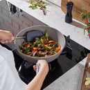 Fissler Ceratal Comfort 12" Ceramic Non-Stick Wok 5.5 Quart Warm Grey - Brand New