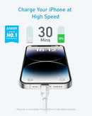 ANKER USB C TO LIGHTNING CABLE,312 USB-C TO LIGHTNING CABLE (WHITE, 3FT) MFI - Like New