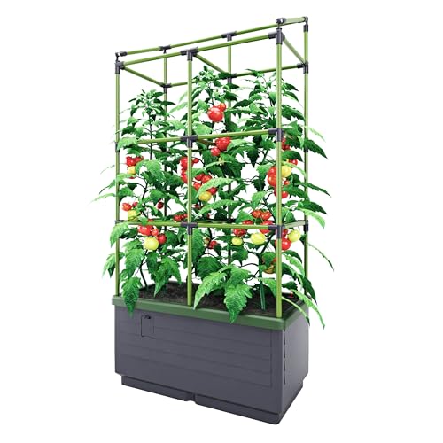 BioGreen Raised Garden Bed with Trellis CITY JUNGLE | 8.98 Gal | JGL-T - Grey - Like New