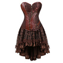 frawirshau Women's Steampunk Corset Dresses Halloween Costumes Brown XL - Brand New