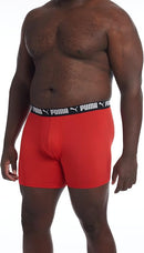 PUMA MEN'S BIG & TALL 3 PACK ATHLETIC FIT BOXER BRIEFS - MEN 4X - RED BLACK GRAY - Like New