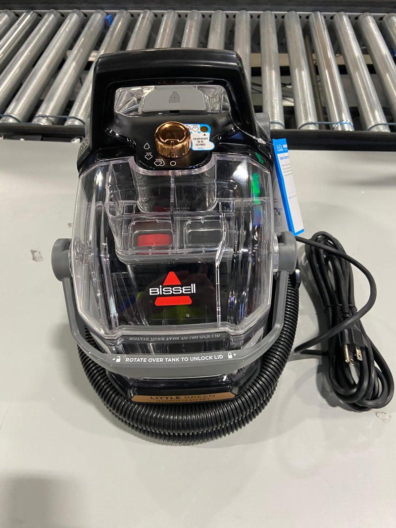 BISSELL LITTLE GREEN HYDROSTEAM PET PORTABLE CARPET CLEANER - BLACK - Like New