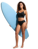 CRZ YOGA V SHAPED BIKINI TOPS BUILT-IN PADS, A-D CUP WOMEN M - BLACK - Brand New