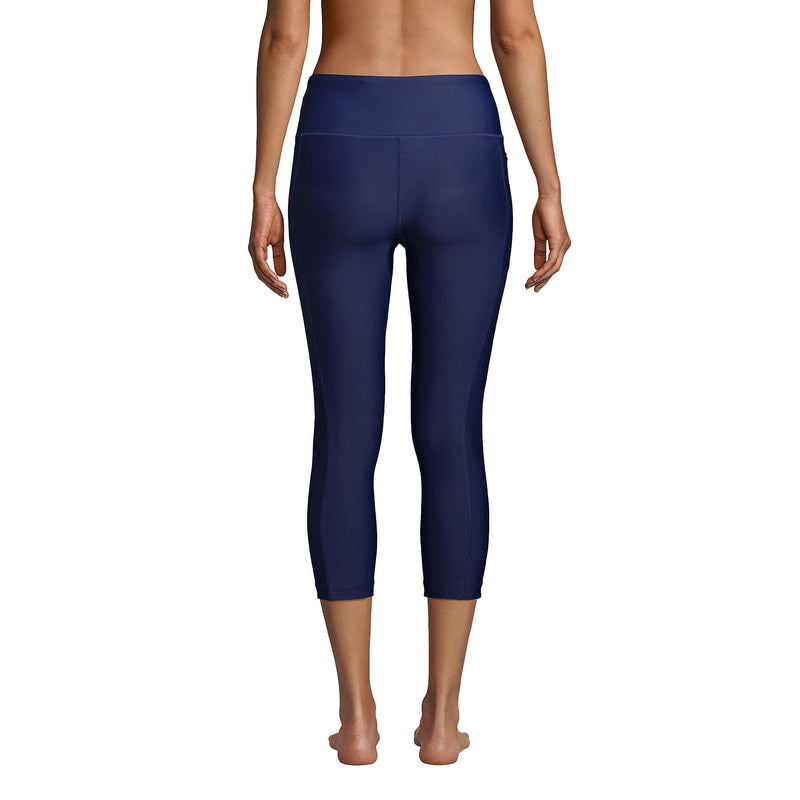 LANDS' END WOMEN'S HIGH WAISTED MODEST SWIM LEGGINGS SIZE S - DEEP SEA NAVY - Brand New
