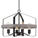 Kira Home Ridgecrest 21" 4-Light Farmhouse Pendant Chandelier - Gray Oak Finish - Brand New