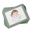 SPODE CHRISTMAS TREE BLACK/WHITE MIXED SNOWMAN & SANTA PLACEMATS, SET OF 4 - Brand New