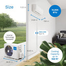hOmeLabs Split Type Inverter Air Conditioner with Heat Function 12,000 BTU 230V - Like New