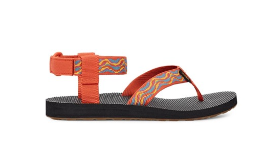 TEVA ORIGINAL SANDAL REVIVE WOMEN'S SANDALS - SIZE: WOMEN 8 - BLACK/ORANGE - Like New