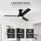 VACZON 48IN INTEGRATED LED FLUSH MOUNT CEILING FAN, 3 BLADE - BLACK - Like New