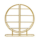 VOXIV 4 TIERS HOME OFFICE OPEN BOOKSHELF ROUND WAYS MDF BOARD GOLD META WHITE - Like New