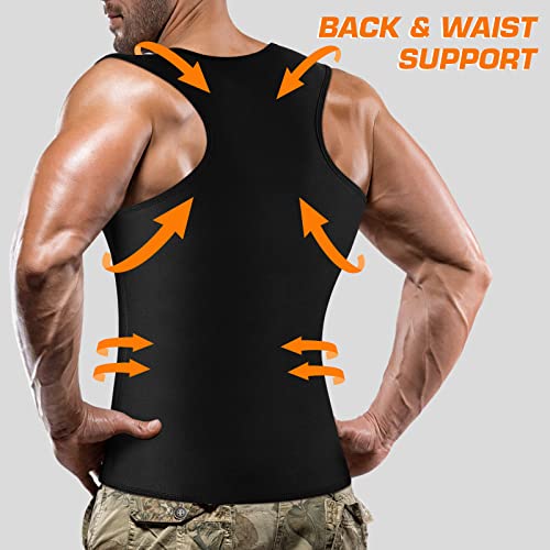 Cimkiz Men's Waist Trainer Sauna Suit Shirt, Gym & Exercise Compression Vest - Like New