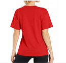 BLUE ICE WOMEN'S LOOSE FIT SHORT SLEEVE CREW NECK SOLID TEE SIZE: WOMEN L - RED - Like New