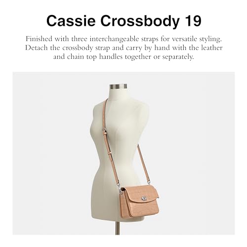 Coach Women's Embossed Croc Cassie Crossbody 19 Bag Buff - Like New