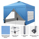 GDY 10x10 Pop Up Canopy Tent with 4 Sidewalls, Blue-Gold - Blue Gold - Like New