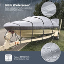 RVMasking Upgraded 900D Trailerable Full Size Boat Cover Gray V-Hull Runabouts - Brand New