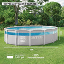 INTEX 26721MZ 14FT X 42IN PRISM FRAME CLEARVIEW ABOVE GROUND POOL Set - Grey - Like New