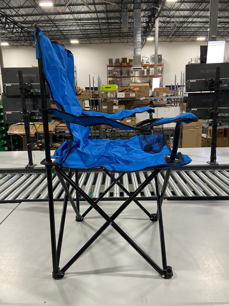 TREK OUTDOOR LIVING SOLUTIONS HEAVY DUTY CAMPING CHAIR - BLUE - Brand New