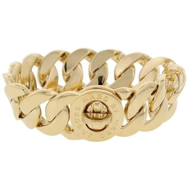 Marc By Marc Jacobs Goldtone Bracelet with Small Katie Turnlock M3PE553 - Gold - Like New