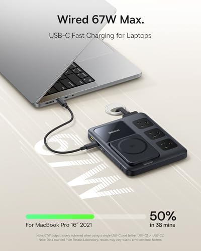 BASEUS NOMOS 8-IN-1 MAGNETIC CHARGING STATION QI2 CERTIFIED 15W WIRELESS - Like New